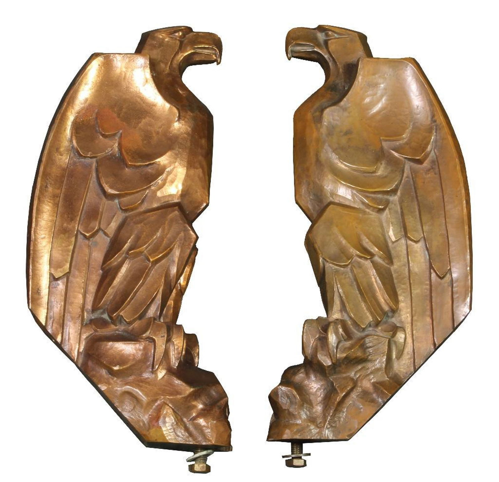 Pair of German Bronze Eagle Sculptural Mounts (1 of 2)