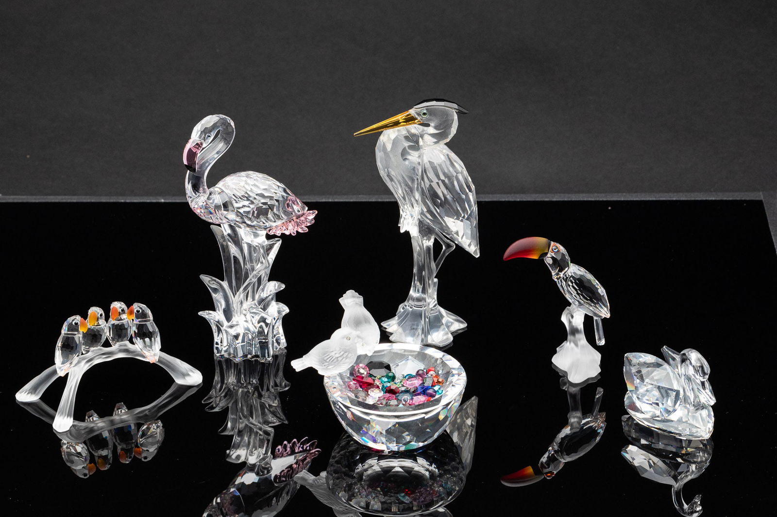 Group of Six Swarovski Crystal Birds (1 of 20)
