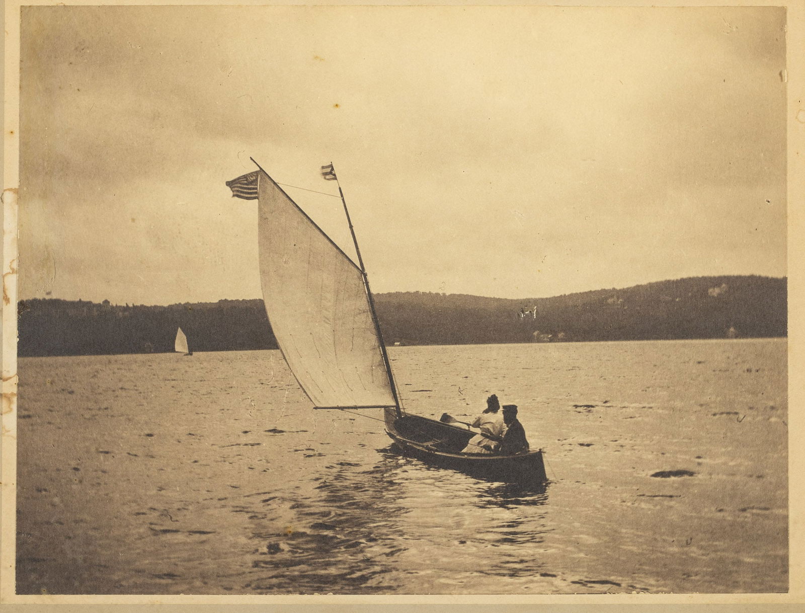 Sail Boat Lake Hopatcong, NJ, Silver Gelatin, 19th C (1 of 12)