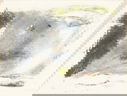 Betsy Cain (b. 1949), Abstract, 1983, Ink on Paper: Property from a Private Collection, Savannah, GA Description: Betsy Cain (Savannah, b. 1949), Abstract, 1983, Ink on Paper, signed and dated lower right, an abstract in tones of black, grey and gr