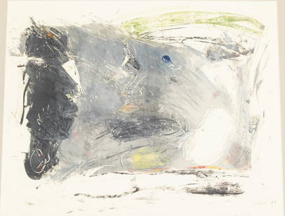 Betsy Cain (b. 1949), Abstract, 1983, Ink on Paper: Property from a Private Collection, Savannah, GA Description: Betsy Cain (Savannah, b. 1949), Abstract, 1983, Ink on Paper, signed and dated lower right, an abstract in tones of black, grey and gr