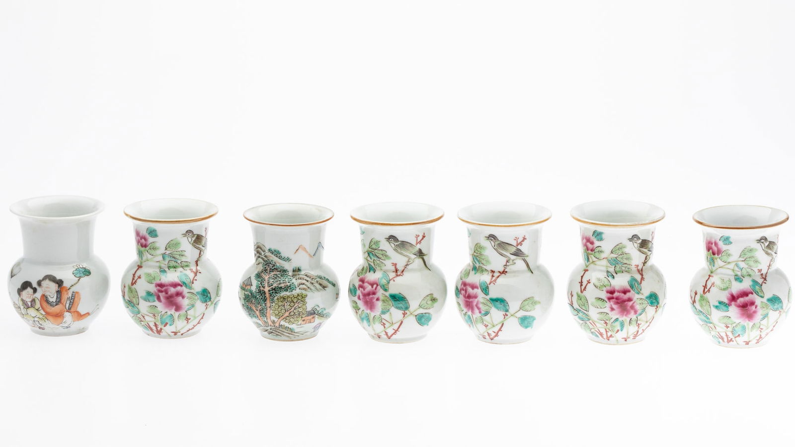 7 Small Chinese Porcelain Vases (1 of 11)