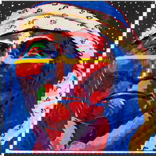 Malcolm Furlow (1946-2023), Geronimo, A/C: Property from a Savannah, Georgia Estate Description: Malcolm Furlow (WY/NM, 1946-2023), Geronimo, Acrylic on Canvas, signed lower left, signed, titled, numbered on verso, depicting a native Amer
