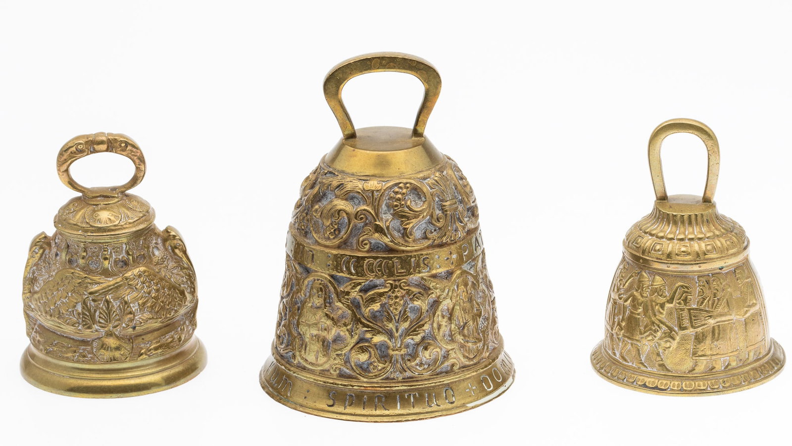 3 European Brass Temple Bells (1 of 7)