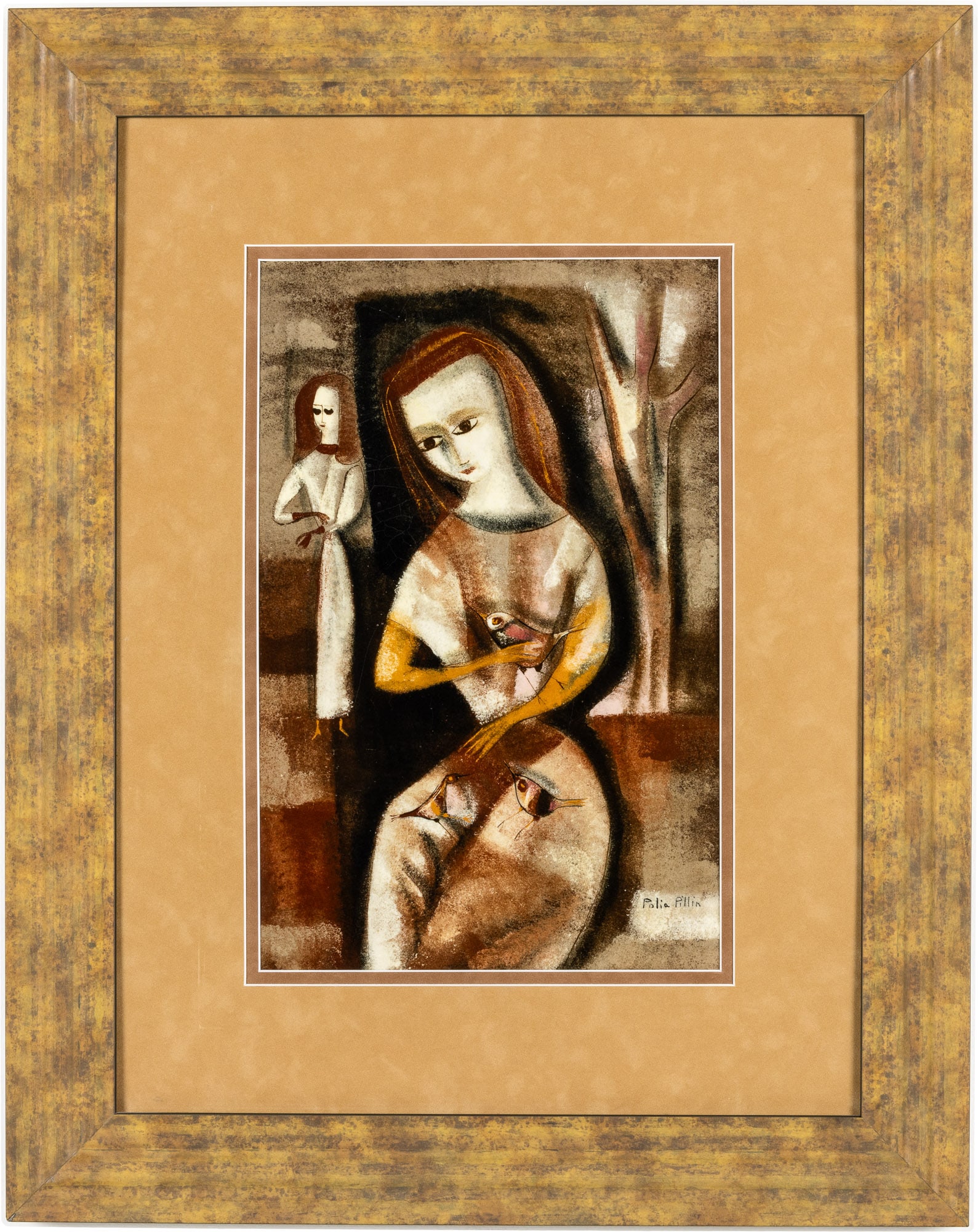 Polia Pillin (1909-1992), Plaque of Women and Birds (1 of 13)