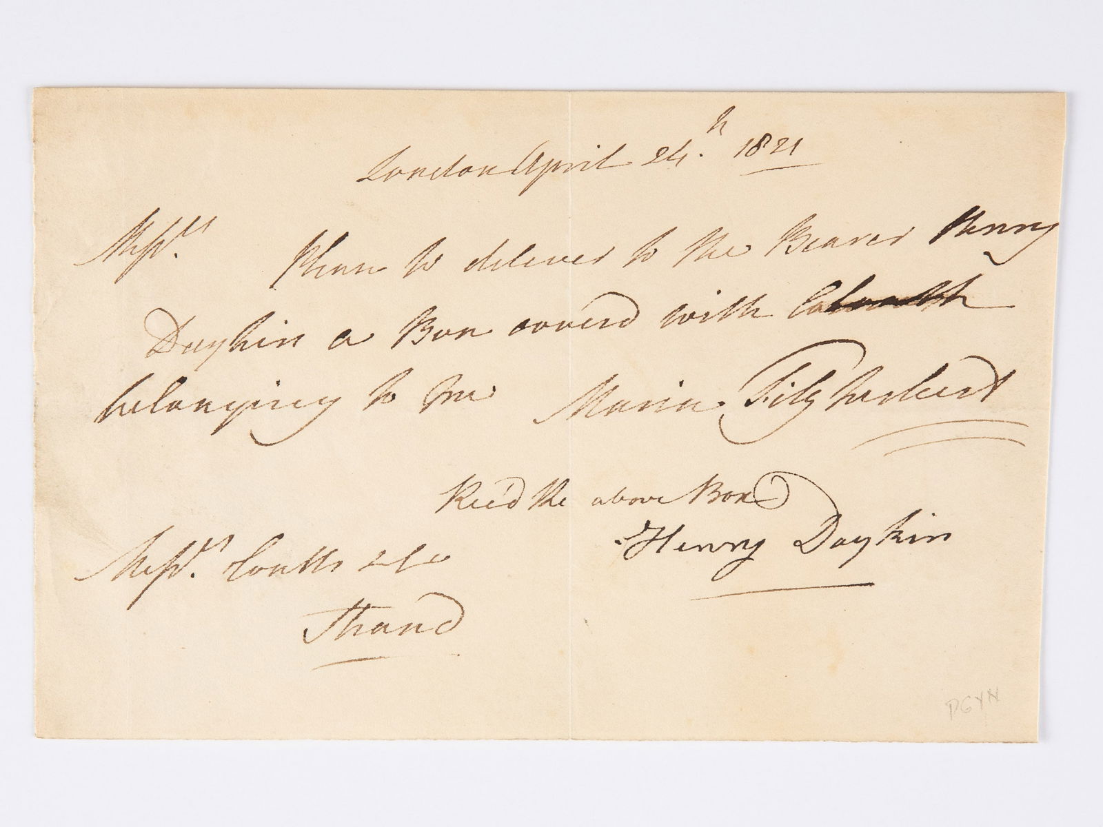 (George IV) Fitzherbert, Maria (1756-1837) ALS (1 of 3)