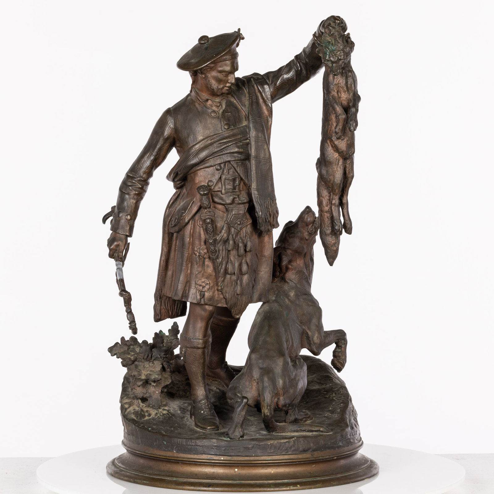 P.J. Mene (1810-1879) Scottish Hunter w/ Fox, Bronze (1 of 15)
