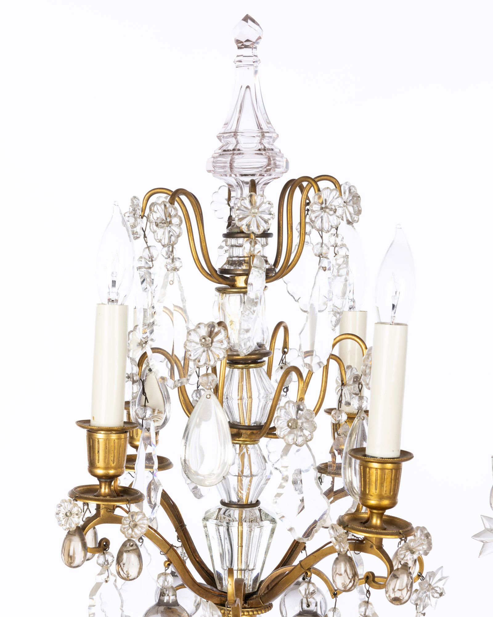 Pair of French Bronze and Glass Candelabra (1 of 8)