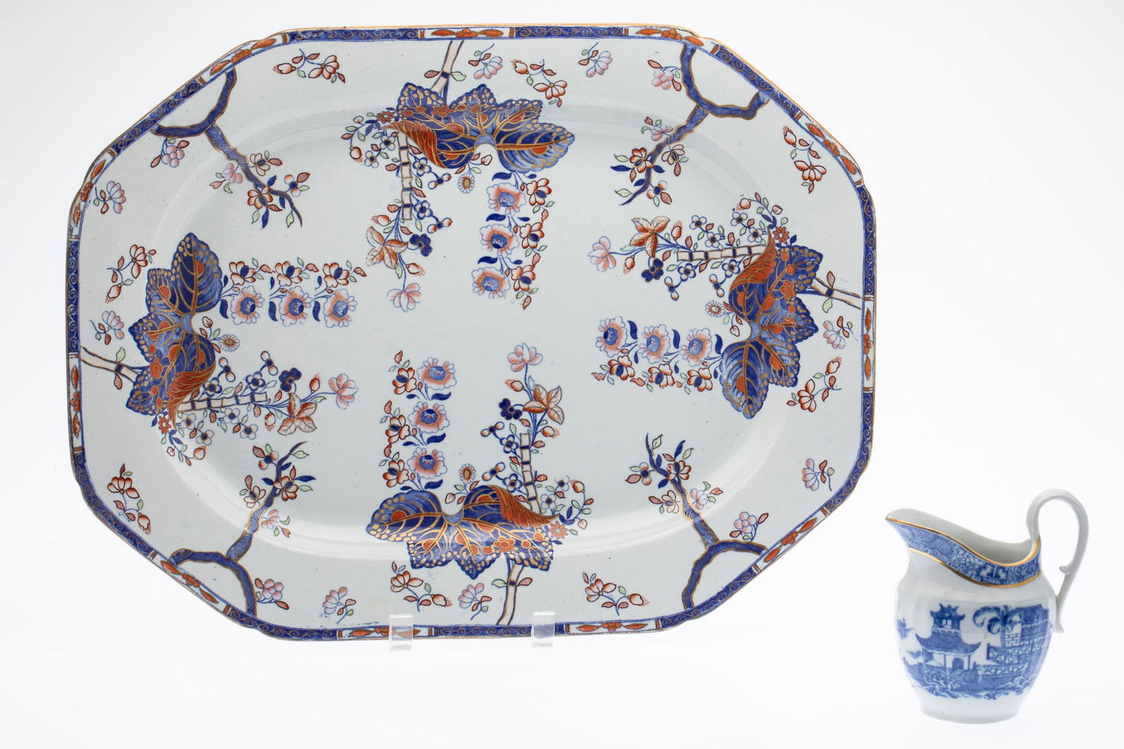 Spode Ironstone Platter and a Creamer (1 of 12)