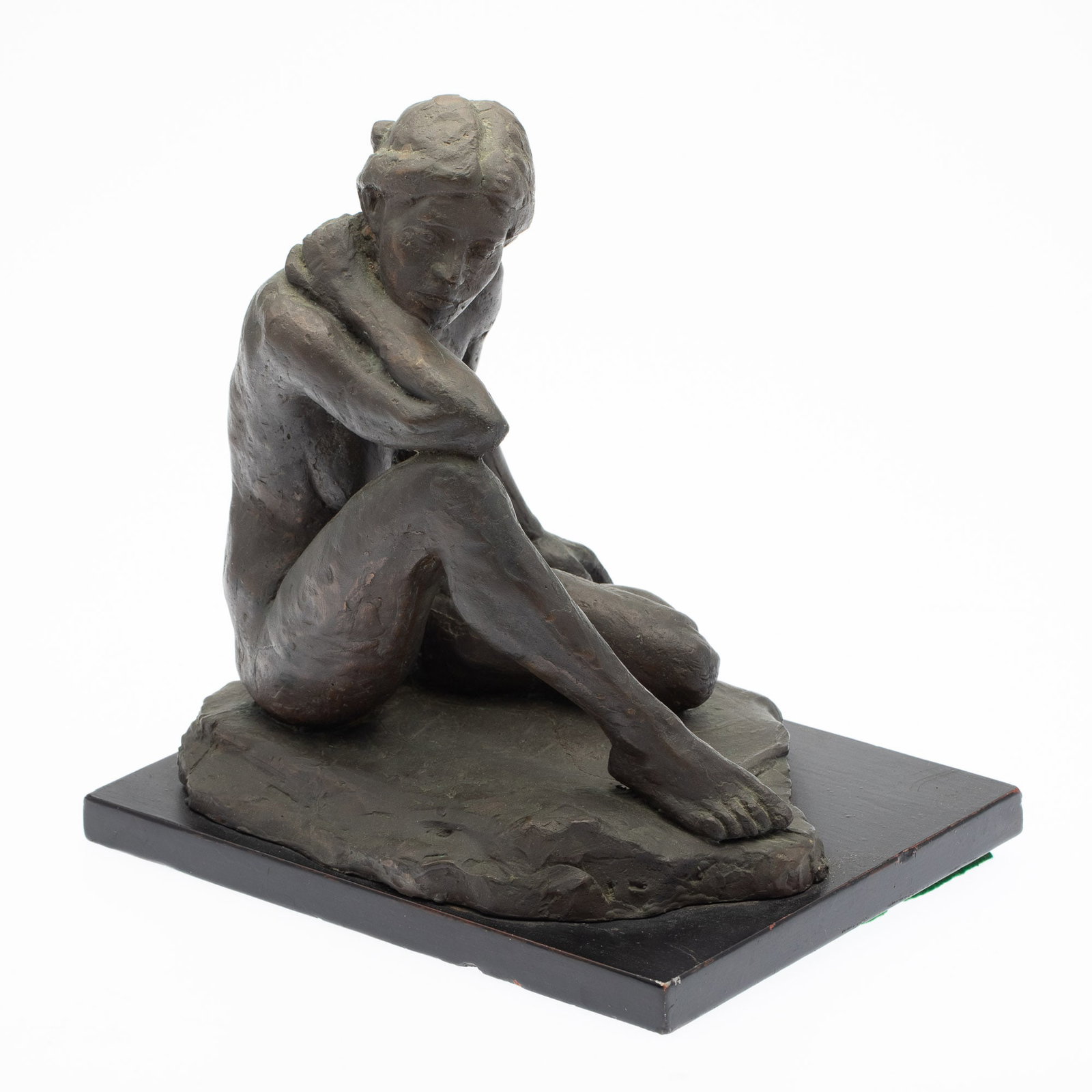Kirk St. Maur (b. 1949), Seated Nude, Bronze: Property from the Estate of Richard Ellis, Savannah, GA Description: Kirk St. Maur (American, b. 1949), Seated Nude, Bronze, signed and illegibly numbered on back, depicting a seated nude woman re