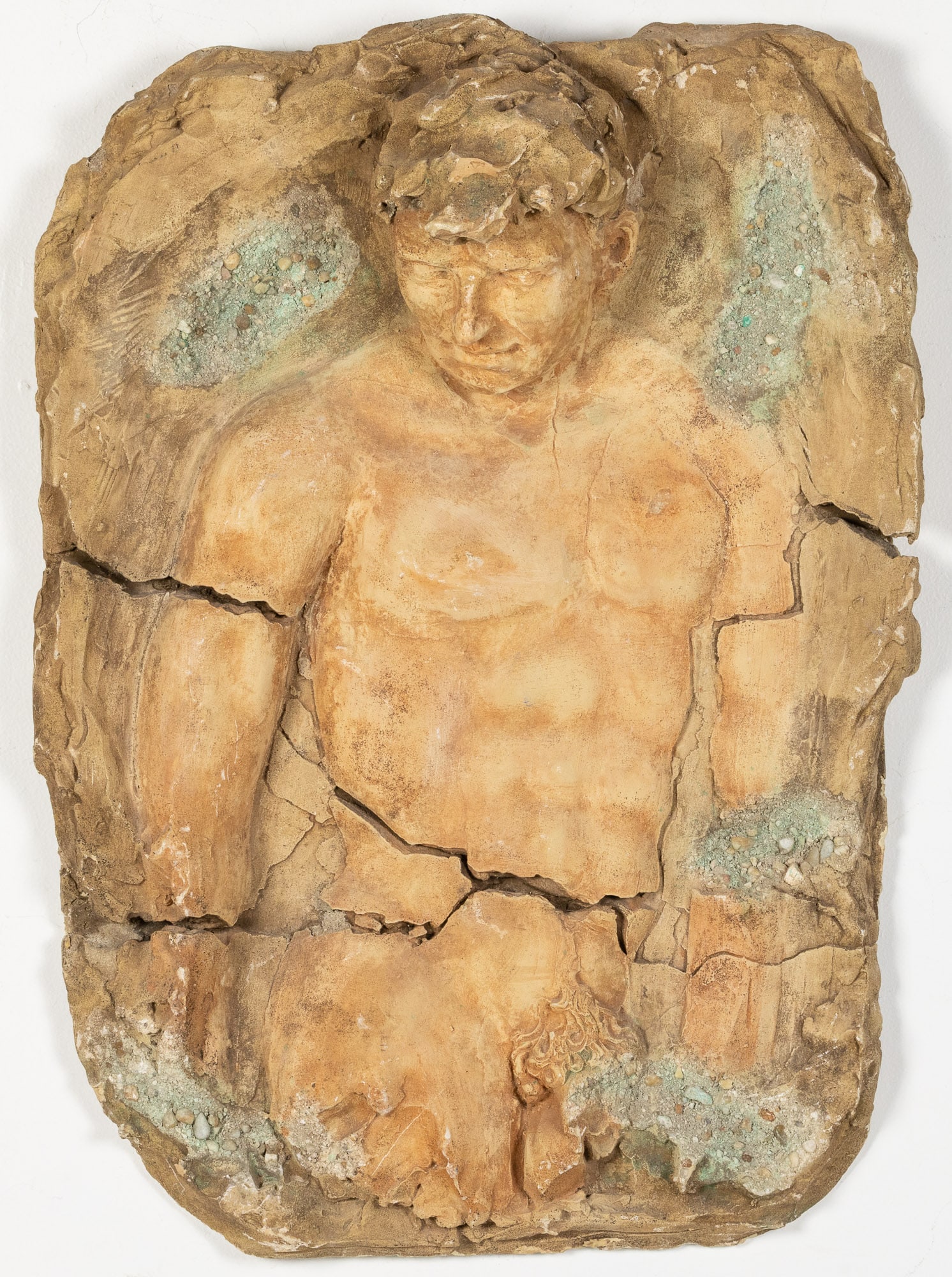 Mauro Pozzobonelli (Italian), Torso, Mixed Media: Property of Darleen F. Sullivan, Savannah, GA and Naples, FL Description: Mauro Pozzobonelli (Italian, 20th C), Torso, Mixed Media, signed on verso, the cast relief panel depicting a nude classica