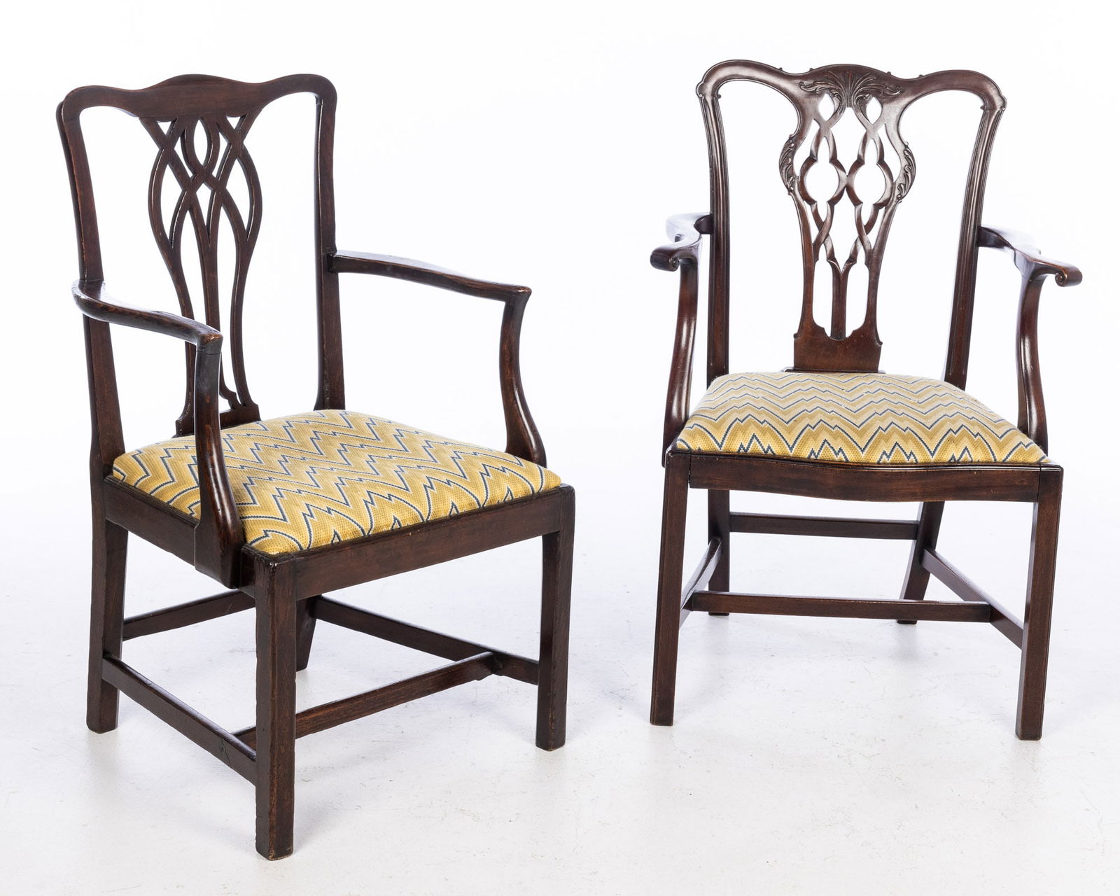 Two George III Style Open Armchairs, 19th/20th C (1 of 10)