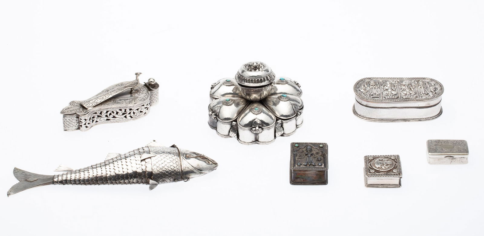 Group of 7 Middle Eastern Silvered Boxes (1 of 20)