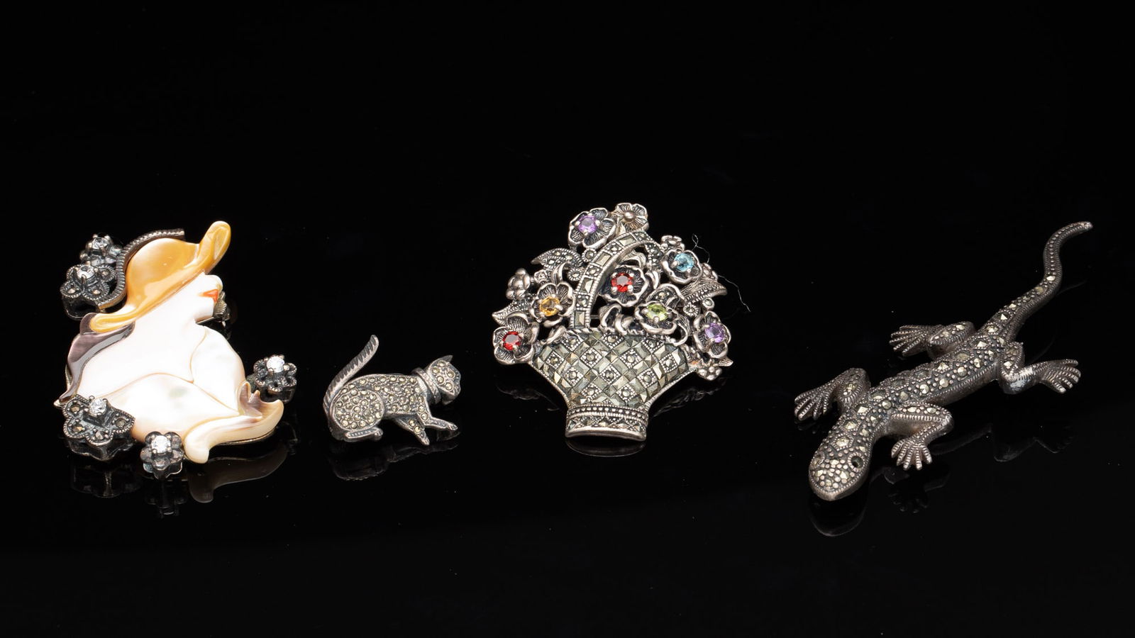 4 Sterling Silver Vintage Brooches (1 of 8)