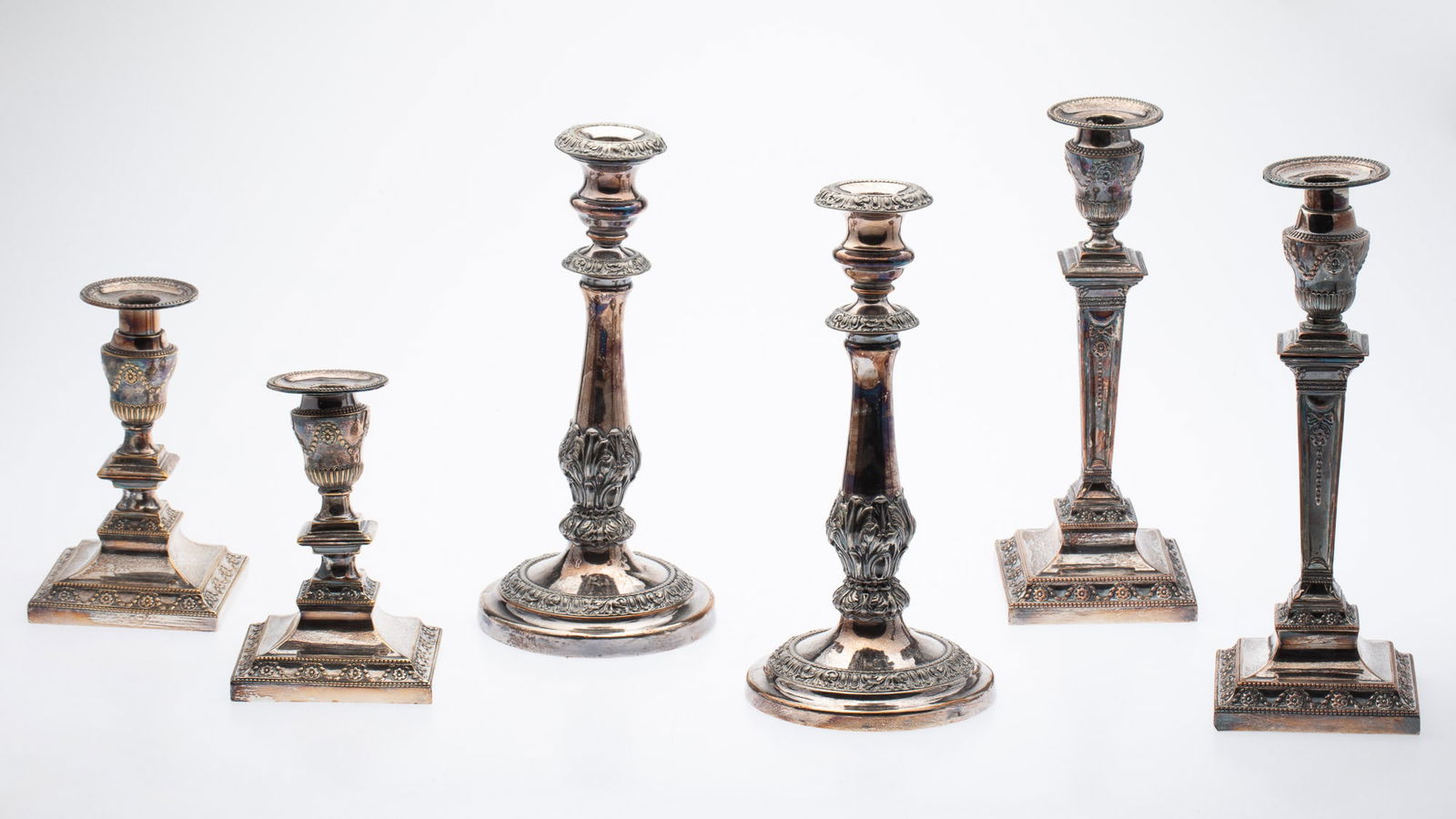 3 Pairs of Silverplate Candlesticks (1 of 14)