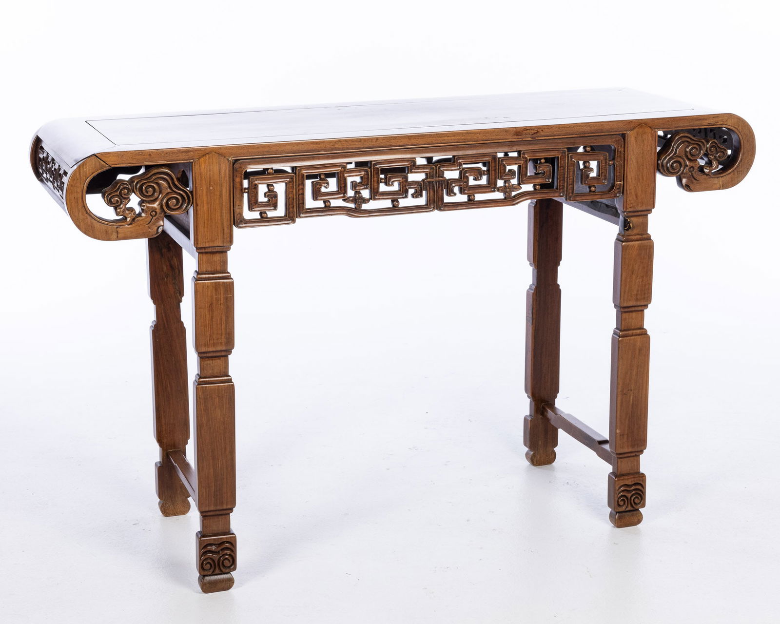 Chinese Blackwood Altar Table, Qing Dynasty: Property from the Estate of a Former General Electric International Executive, Hilton Head Island, SC Description: Chinese Blackwood Altar Table, Qing Dynasty, 19th Century, the top with scrolled