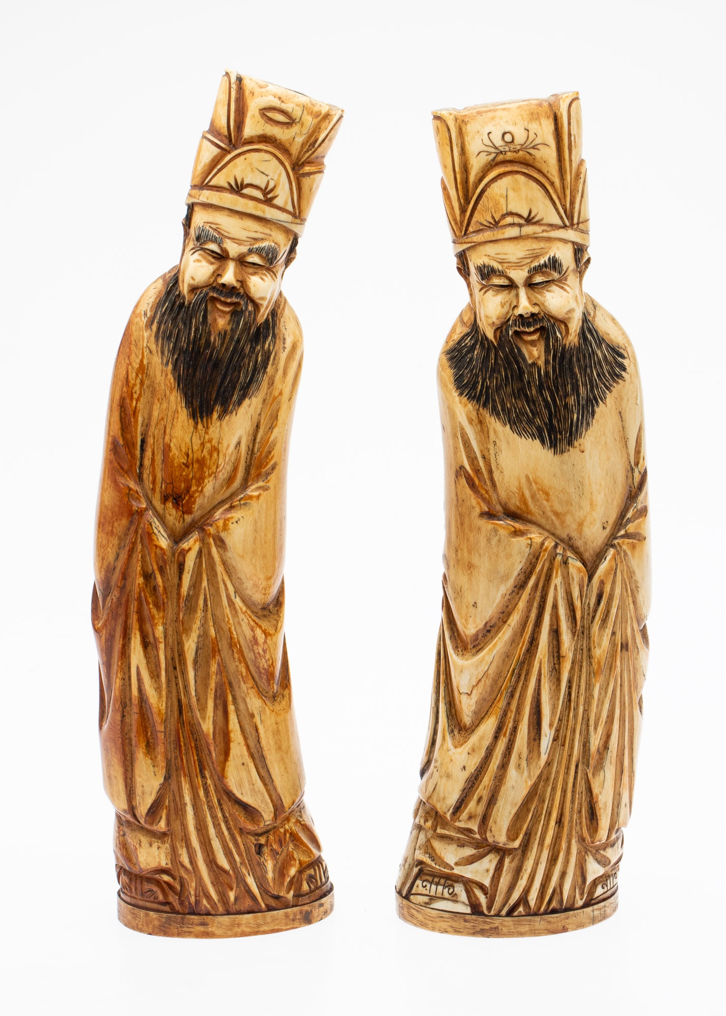 Pair Japanese Ivory Figures, Meiji Period, 1868-1912 (1 of 14)