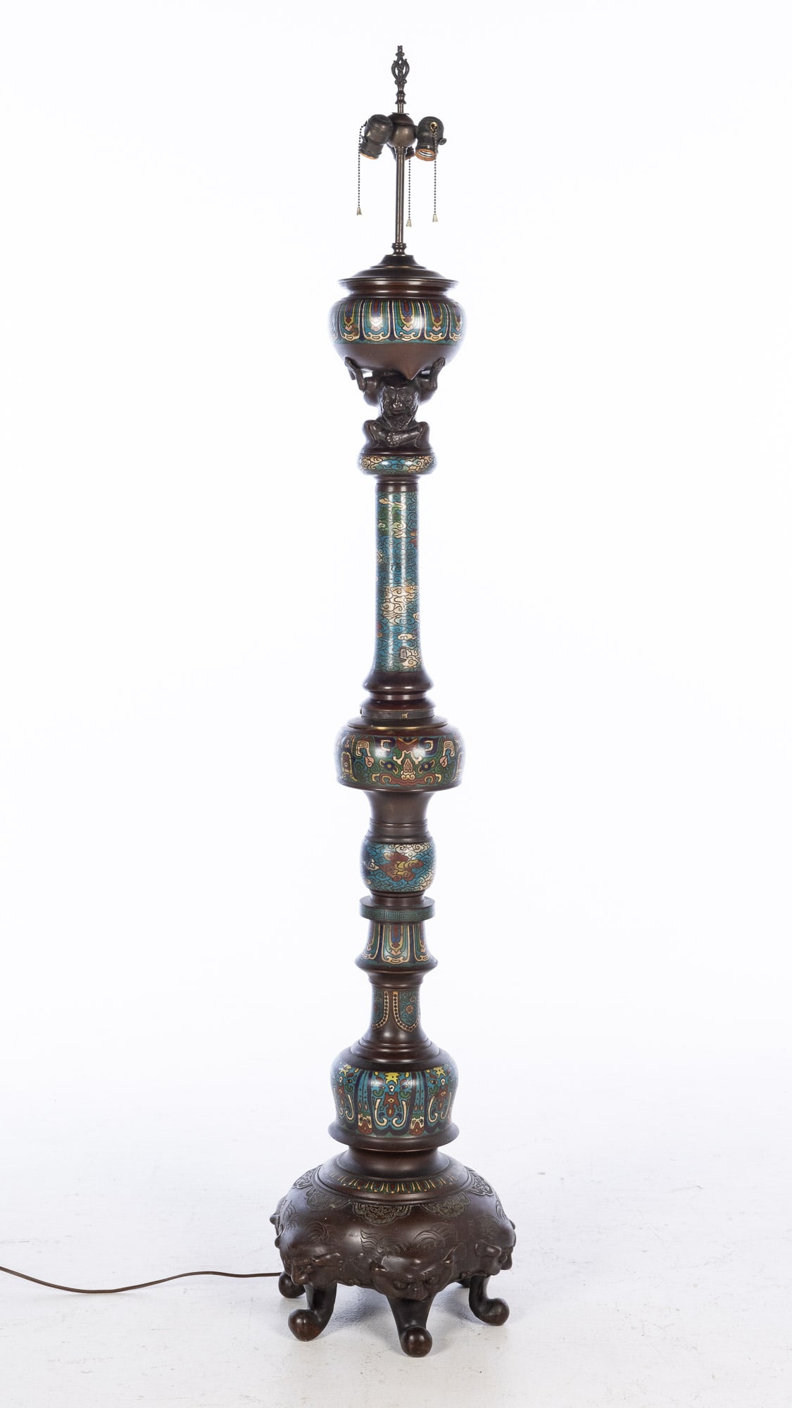 Chinese Cloisonne Standing Lamp (1 of 10)