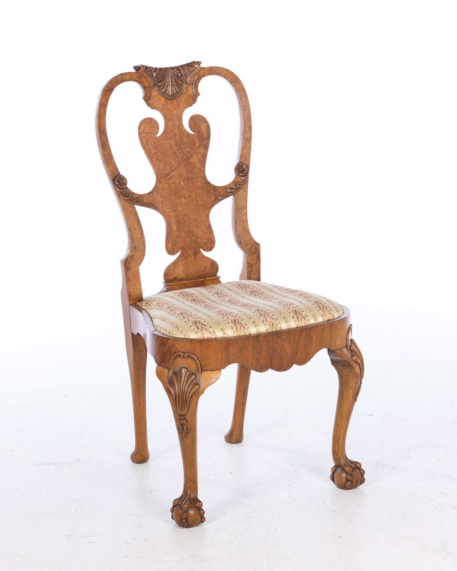 Queen Anne Style Walnut Side Chair (1 of 12)