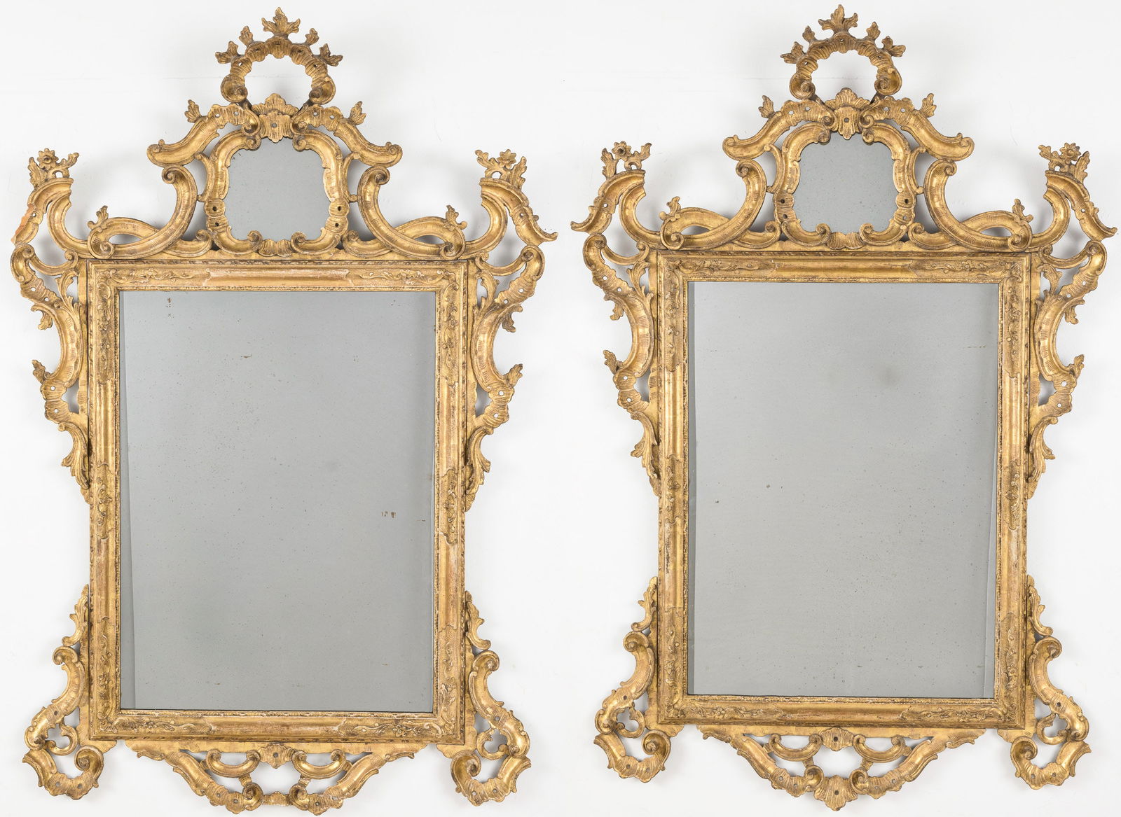 Good Pr Continental Rococo Giltwood Mirrors, 19th C (1 of 18)