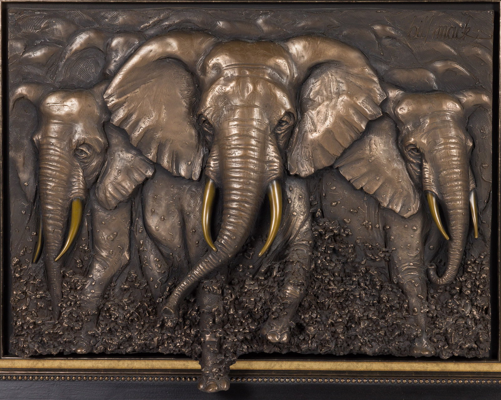 Bill Mack (b. 1949) Elephant Stampede, Bonded Bronze (1 of 13)