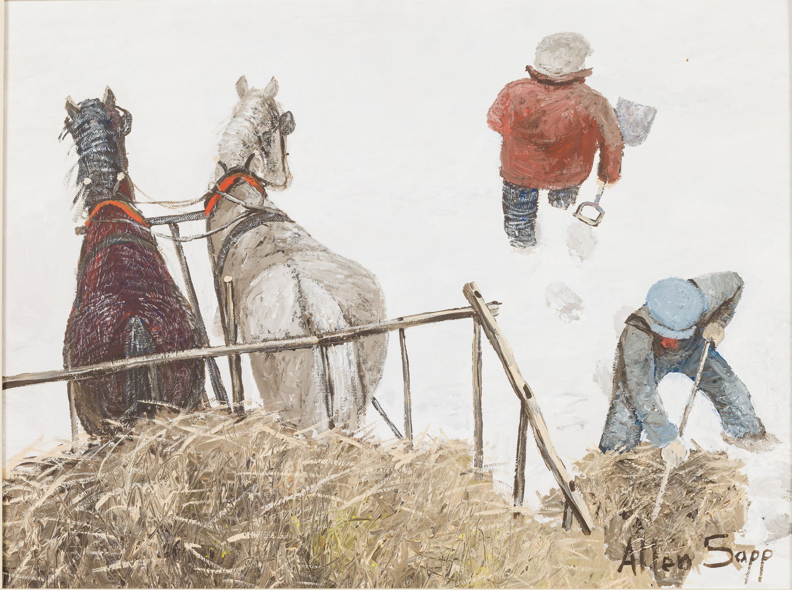 Allen Sapp (1929-2015), Loading Hay, Acrylic/Canvas (1 of 12)
