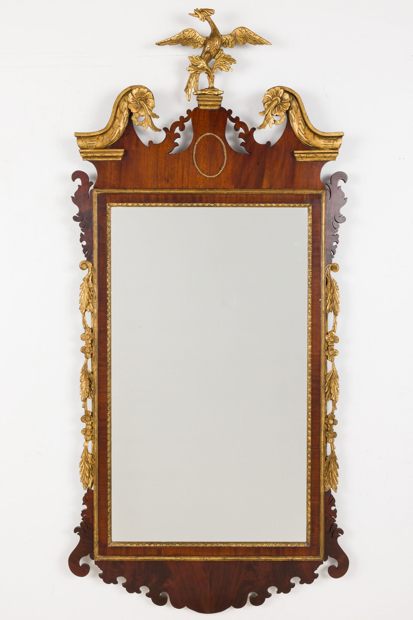 George II Style Mahogany and Parcel Gilt Mirror (1 of 9)