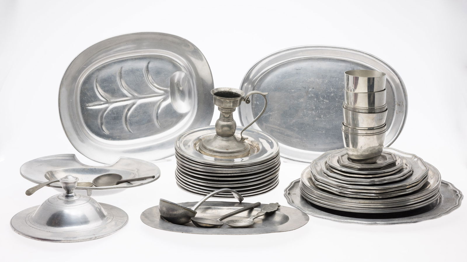 Group of American Pewter, 48 pcs (1 of 8)