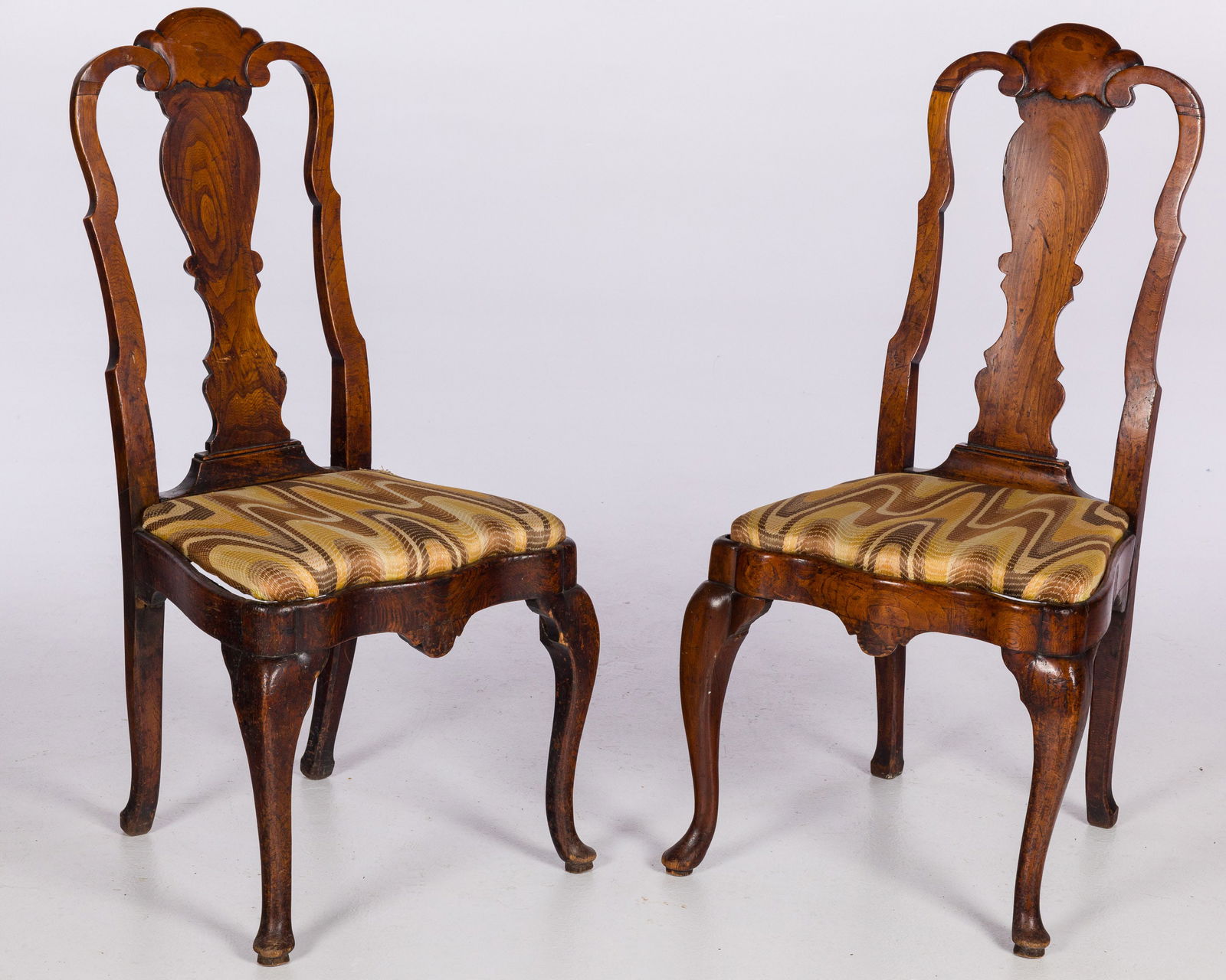 Pair of Dutch Rococo Elmwood Side Chairs, 18th C (1 of 14)