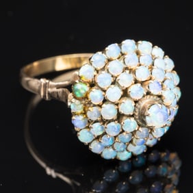 14K and Stacked Opal Cocktail Ring