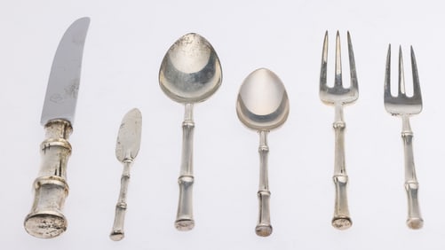Tiffany Bamboo Pattern Sterling Flatware, 84 pcs.