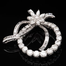 Diamond and Platinum Brooch