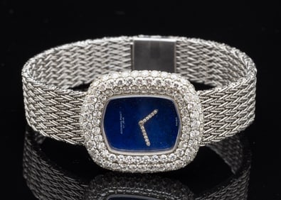 Audemars Piguet 18K White Gold Lapis & Diamond Watch