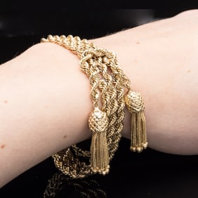 14K Victorian Ladies Tassel Bracelet