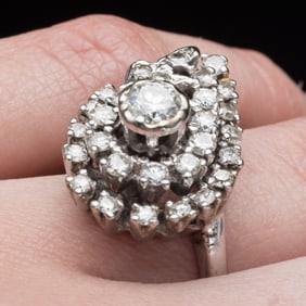 14K Gold and Diamond Dinner Ring