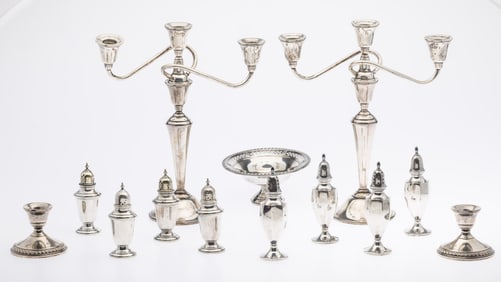 13 Sterling Silver Table Articles