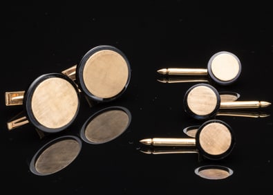 14K and Onyx Men's Dressing Set