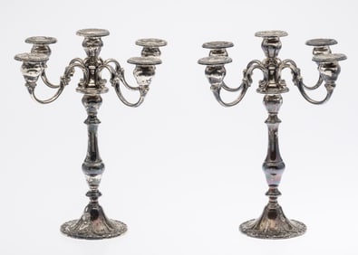 Pair of Gorham 5 Light Sterling Candelabra
