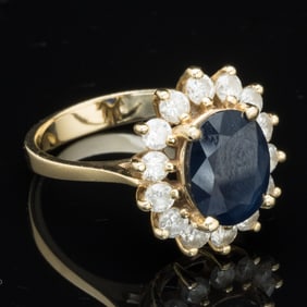 14K Sapphire and Diamond Ring
