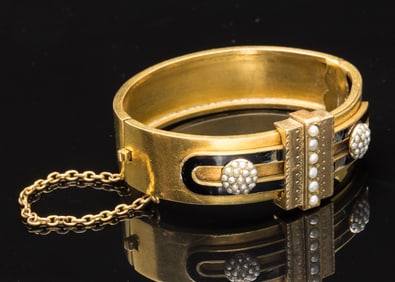 Victorian Gold Filled & Enamel Bracelet, 19th C