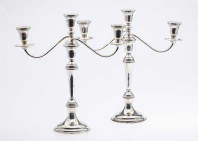 Pair of Preisner Three Light Candelabra