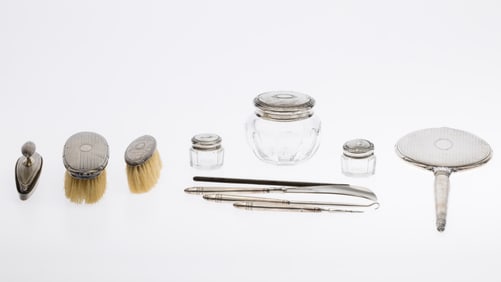 11 La Pierre Sterling & Glass Dressing Table Articles