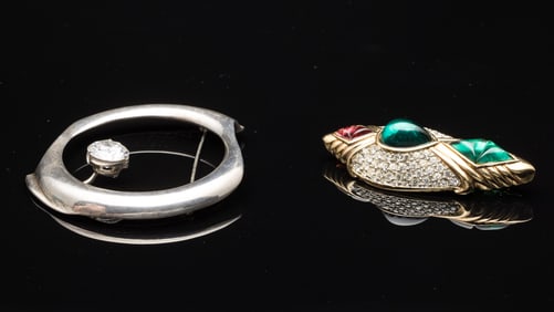 Two Designer Brooches, Eisenberg and Polly Bergen