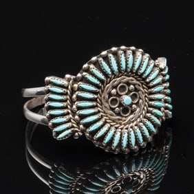 Native American Sterling Silver & Turquoise Bracelet