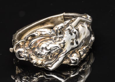 Sterling Silver Art Nouveau Cuff