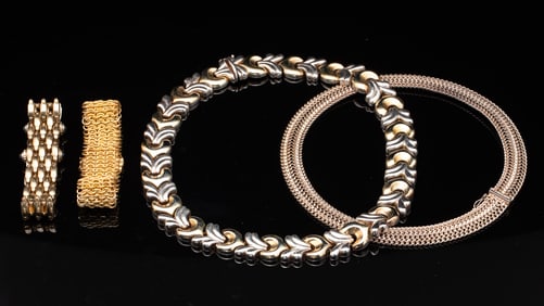 Two Sterling Necklaces and 2 Bracelets