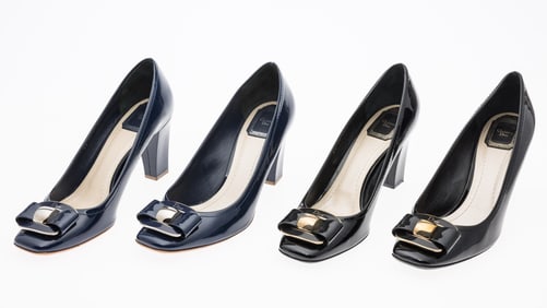 2 Pairs of Christian Dior Bow Buckle Heels, Size 41