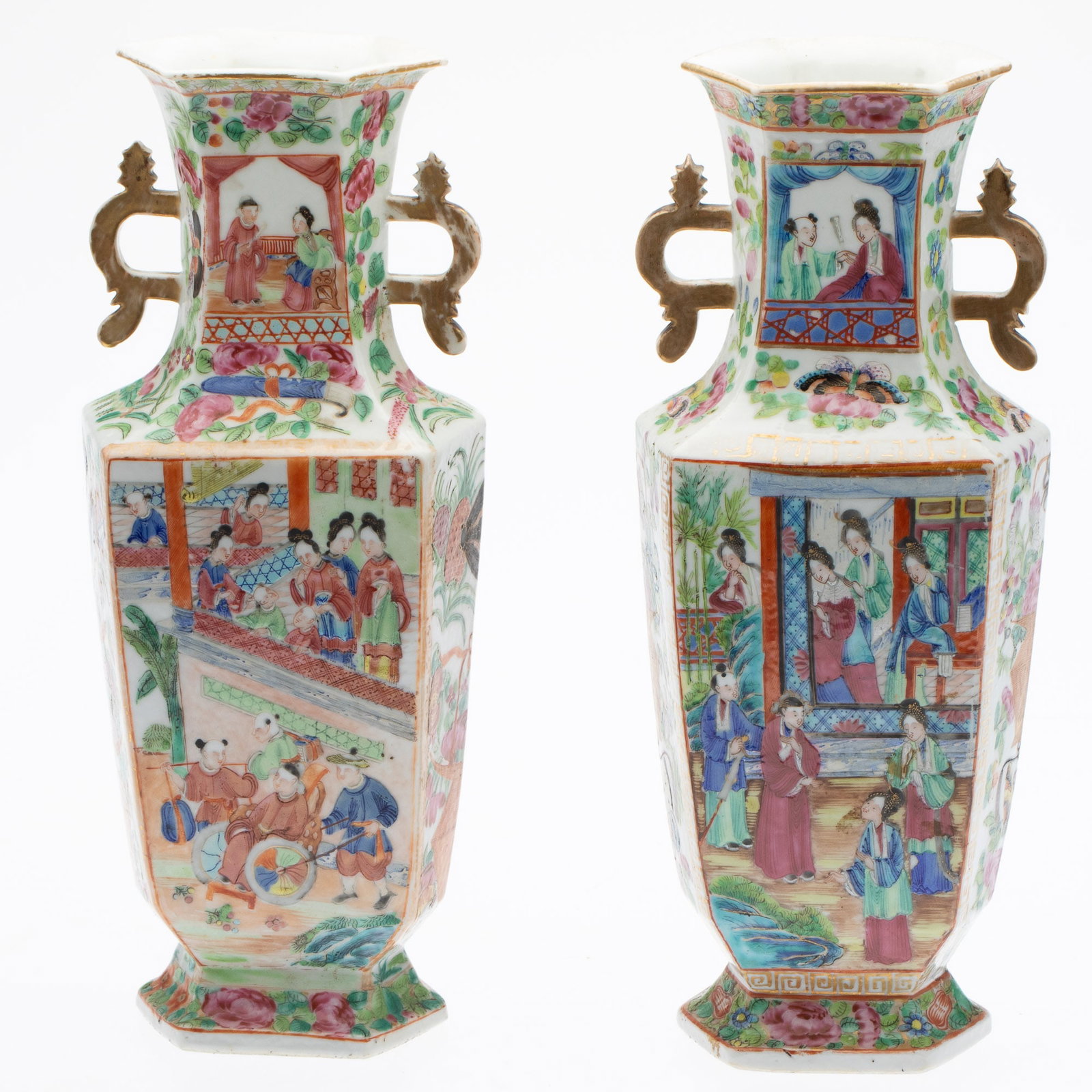 Pair of Chinese Famille Rose Vases (1 of 15)