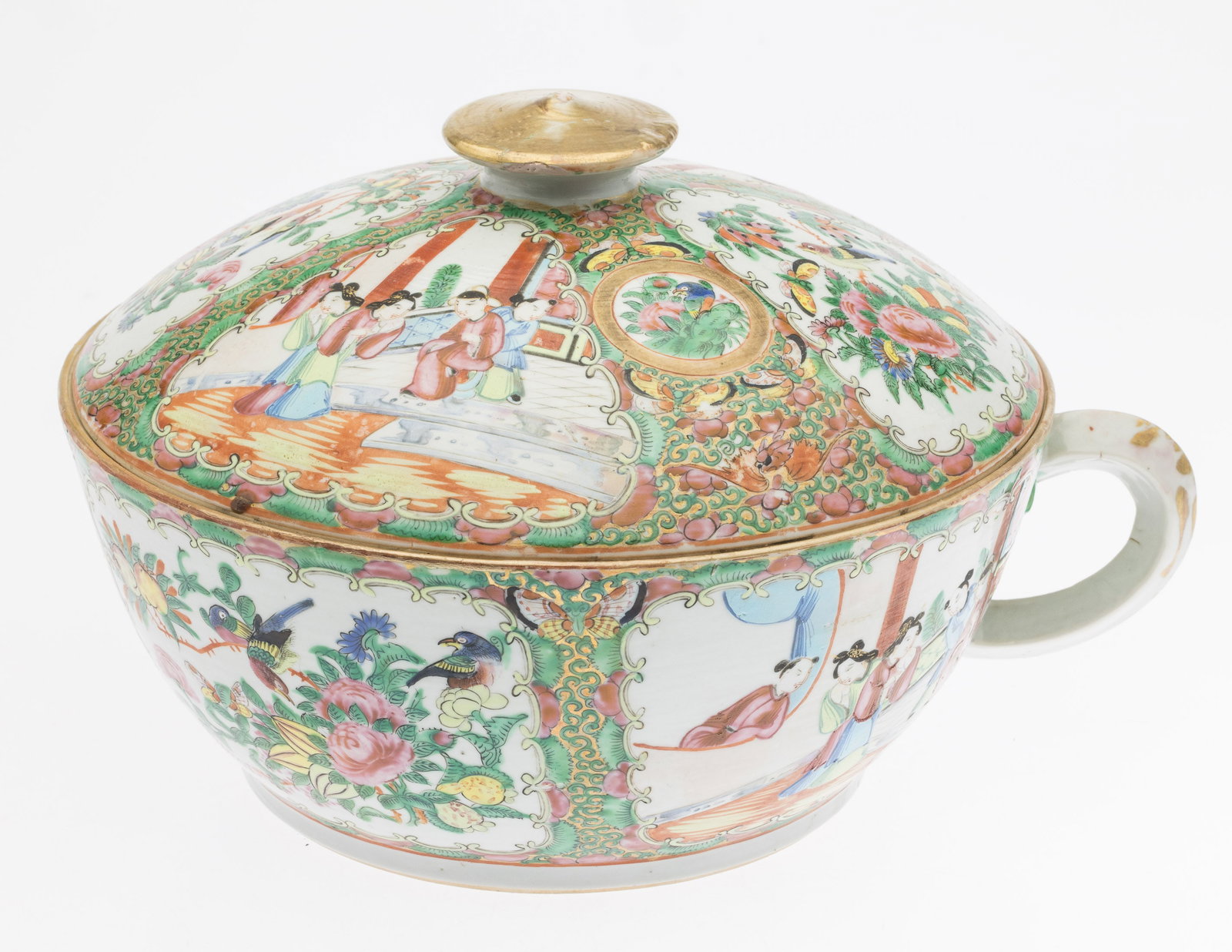Chinese Famille Rose Porcelain Lidded Chamber Pot, 19th C (1 of 13)