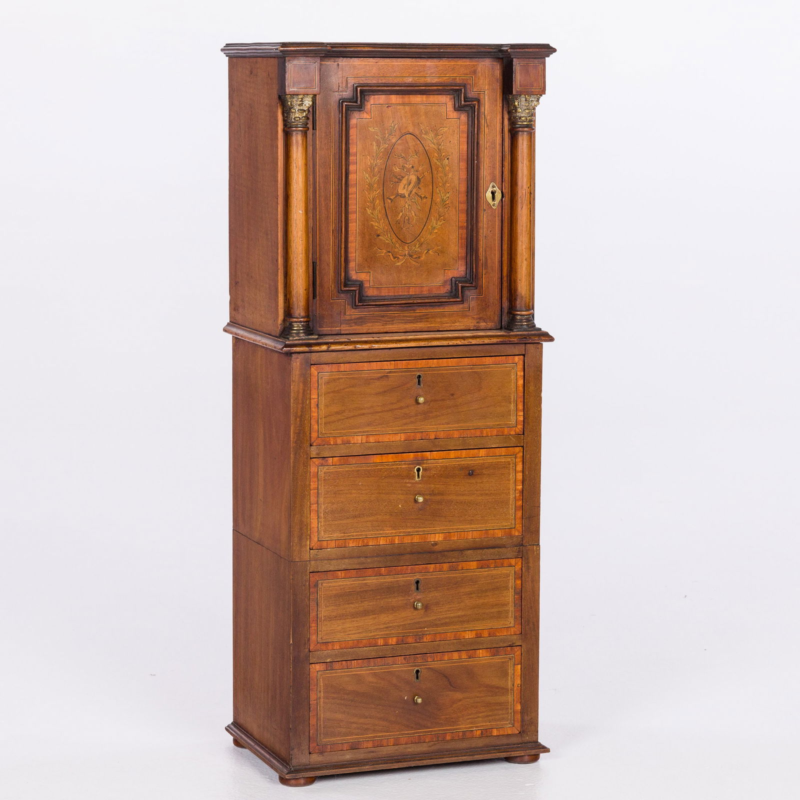 Small Mahogany and Walnut Side Cabinet (1 of 9)